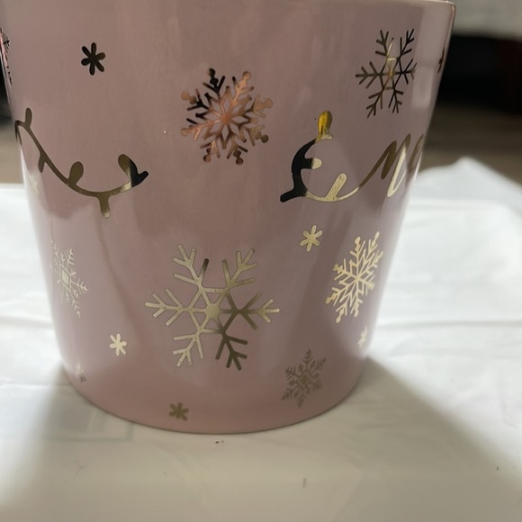 Thalia Sodie “Merry” Coffee Tea Mug Cup 16Oz Pink & Golden Porcelain - Picture 2 of 7